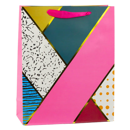 Saco de Presente Padrão Geométrico 32x26x12cm (1 unidade, sortido)