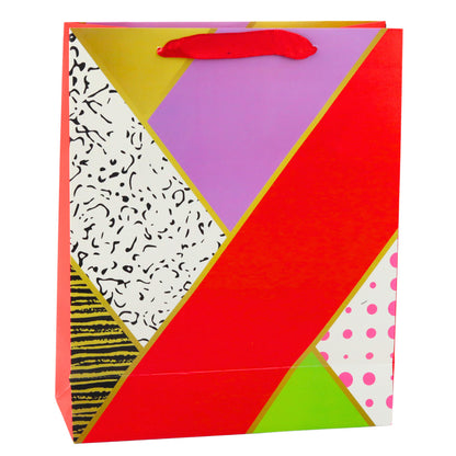 Saco de Presente Padrão Geométrico 32x26x12cm (1 unidade, sortido)