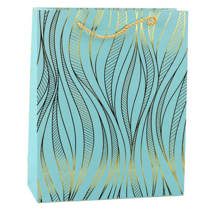 Saco de Presente Linhas Onduladas Douradas 32x26x12cm (1 unidade, sortido)