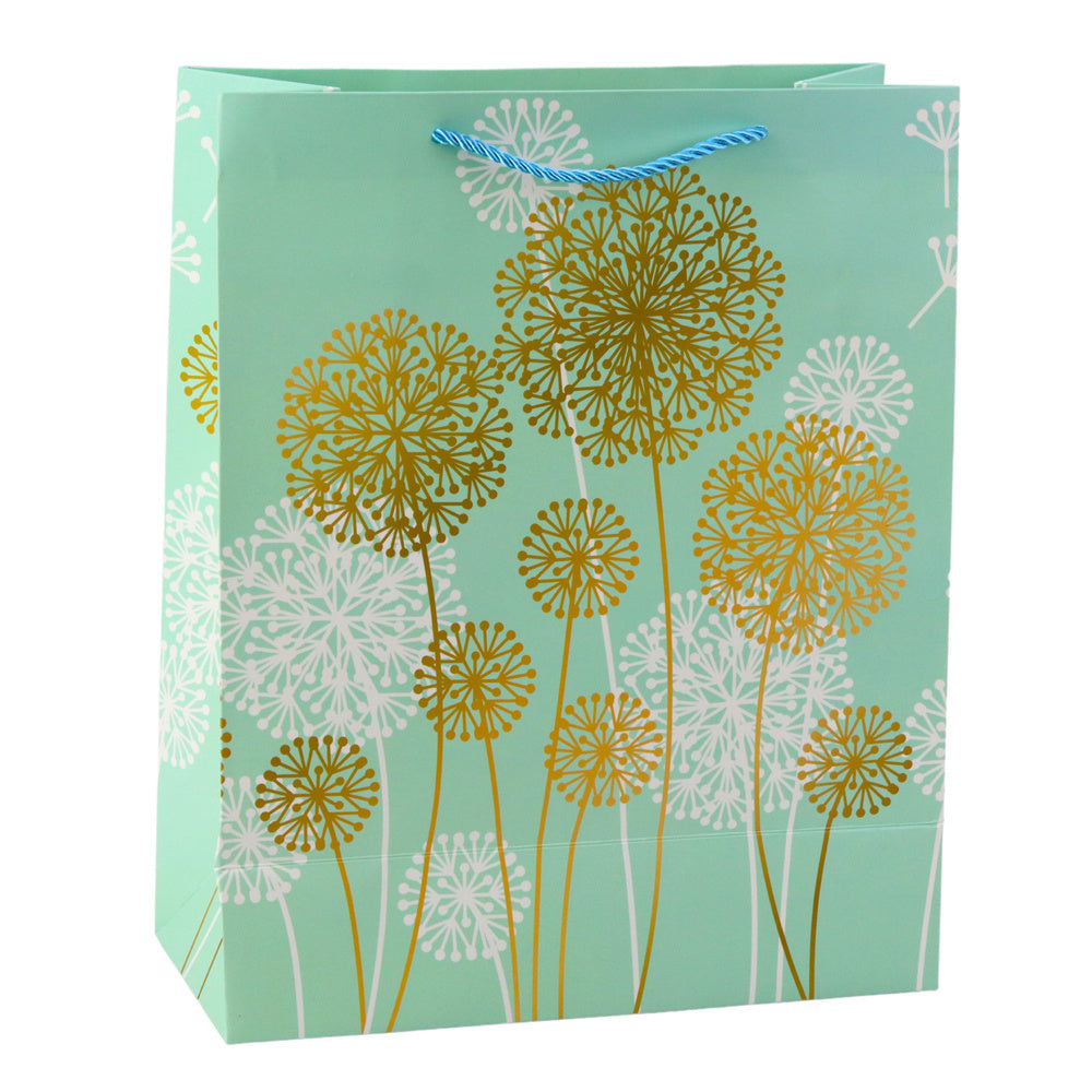 Saco de Presente Dentes-de-leão Dourados 32x26x12cm  (1 unidade, sortido)