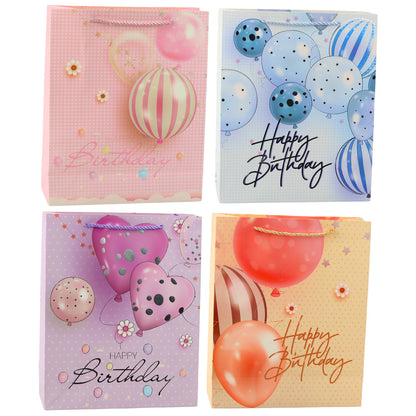 Saco de Presente Happy Birthday Balões 32x26x12cm  (1 unidade, sortido)
