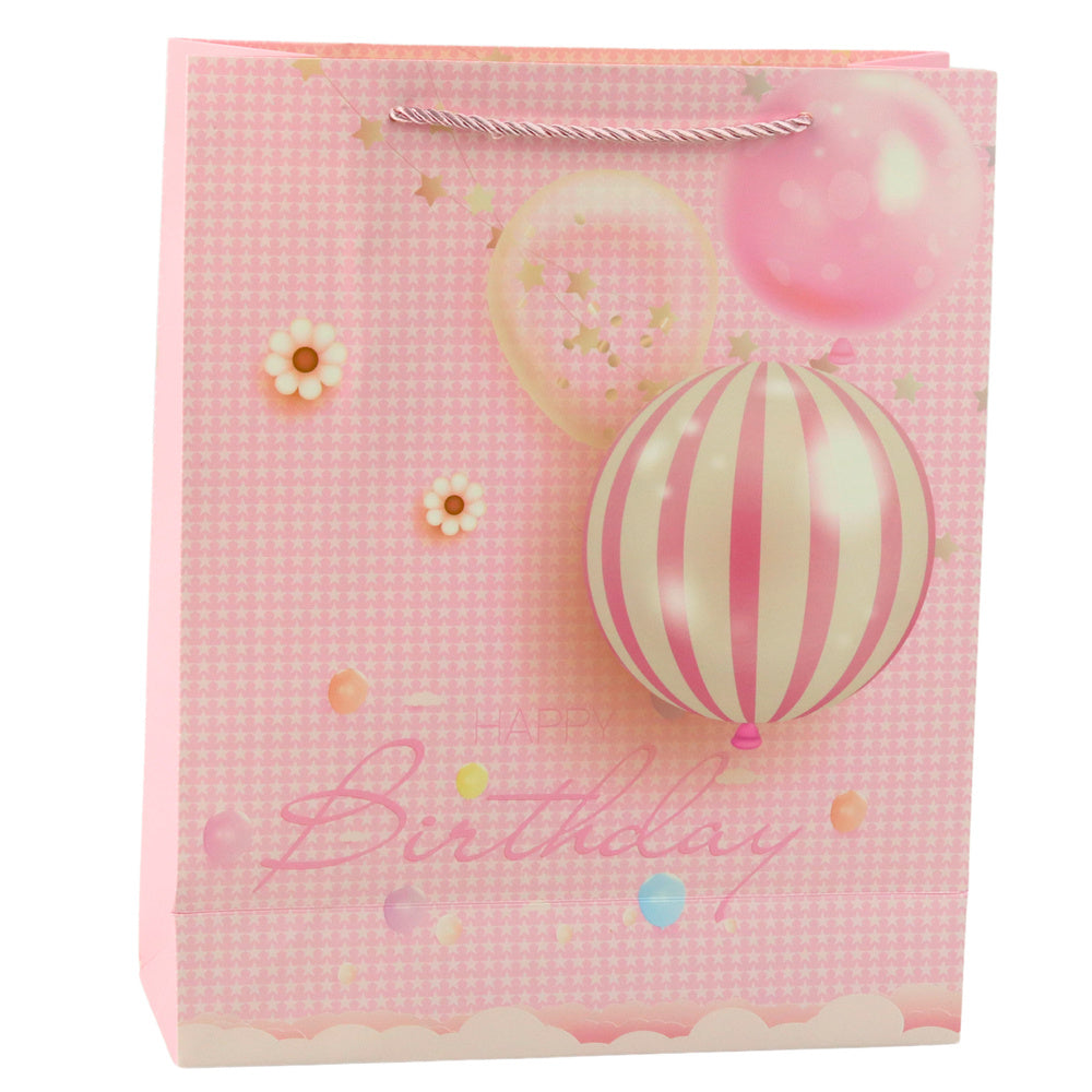 Saco de Presente Happy Birthday Balões 32x26x12cm  (1 unidade, sortido)