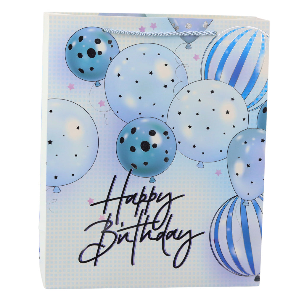 Saco de Presente Happy Birthday Balões 32x26x12cm  (1 unidade, sortido)