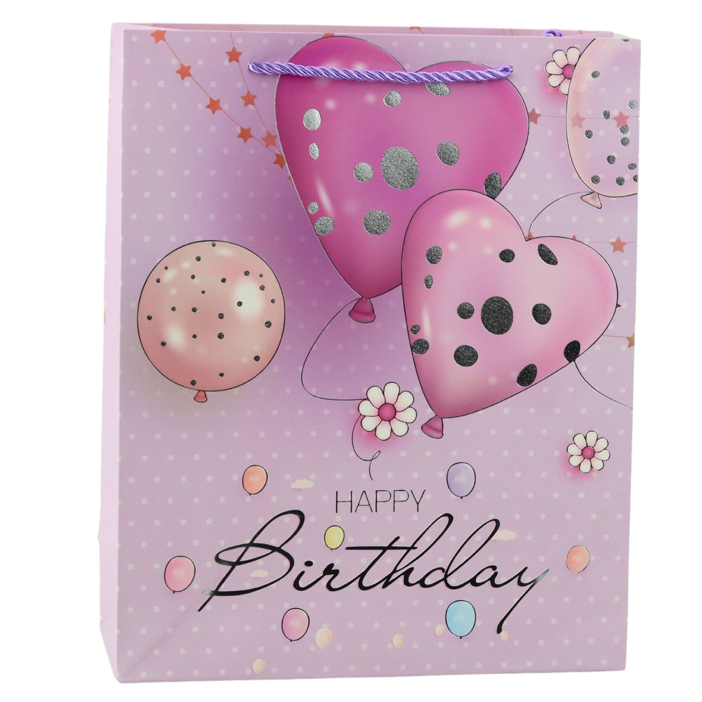 Saco de Presente Happy Birthday Balões 32x26x12cm  (1 unidade, sortido)