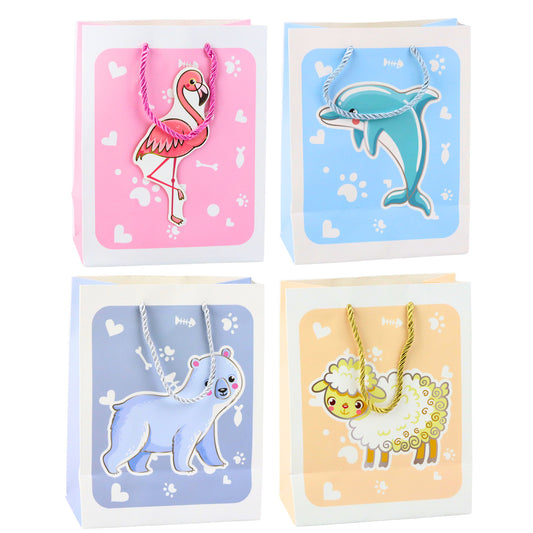 Saco de Presente Animais 3D Pastel 23x18x10cm  (1 unidade, sortido)