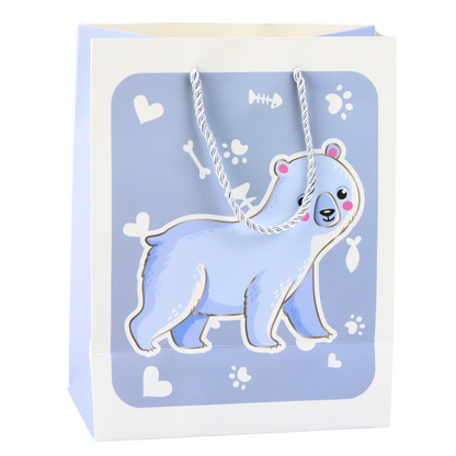 Saco de Presente Animais 3D Pastel 23x18x10cm  (1 unidade, sortido)