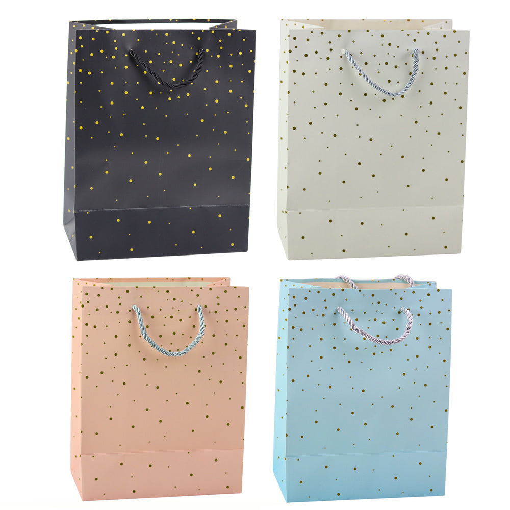 Saco de Presente Bolinhas Douradas 23x18x10,5cm (1 unudade, sortido)
