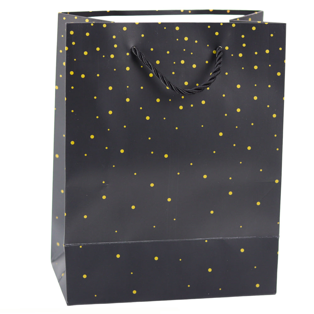 Saco de Presente Bolinhas Douradas 23x18x10,5cm (1 unudade, sortido)