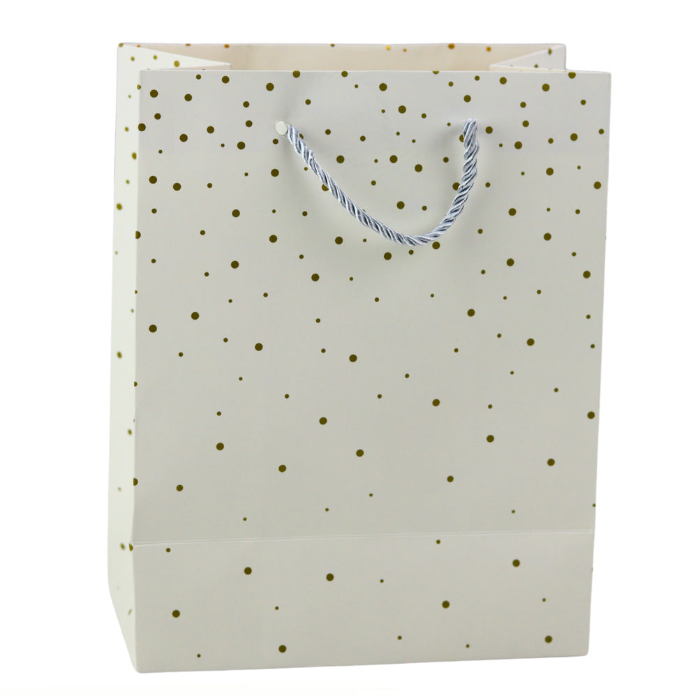 Saco de Presente Bolinhas Douradas 23x18x10,5cm (1 unudade, sortido)