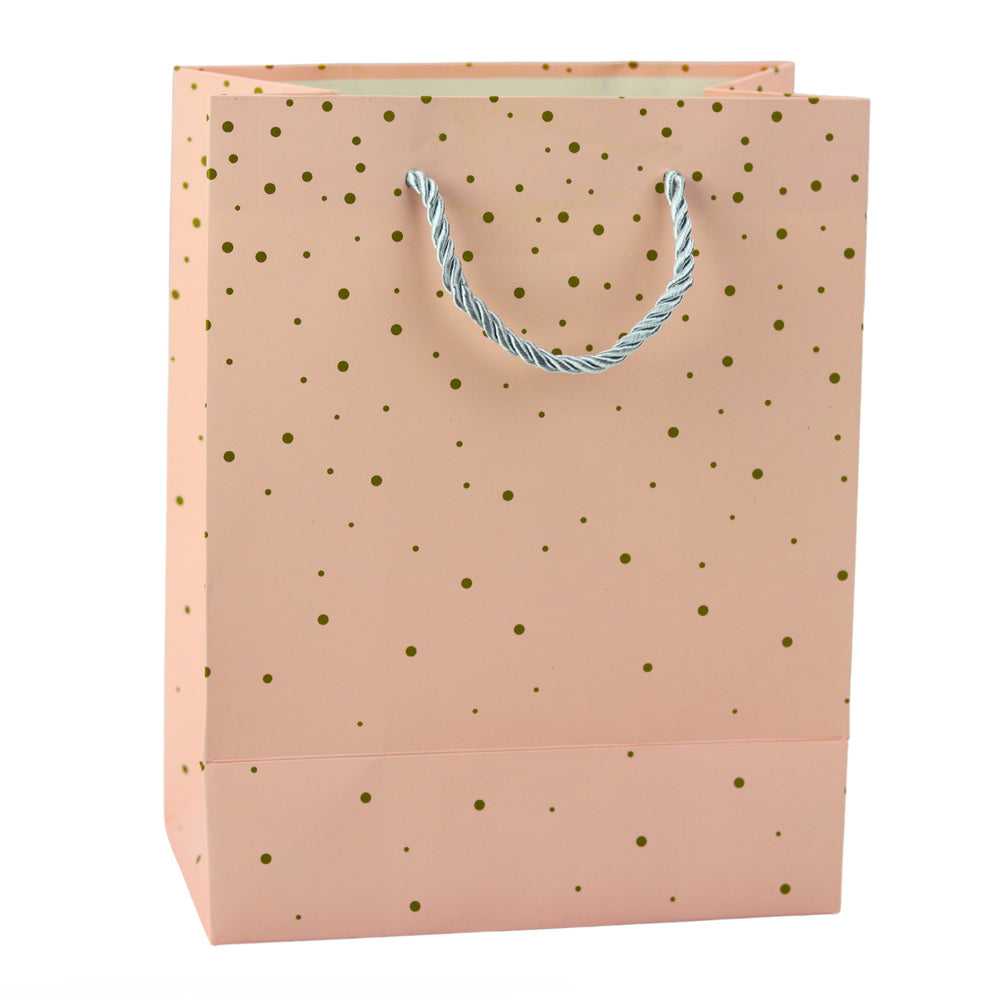 Saco de Presente Bolinhas Douradas 23x18x10,5cm (1 unudade, sortido)