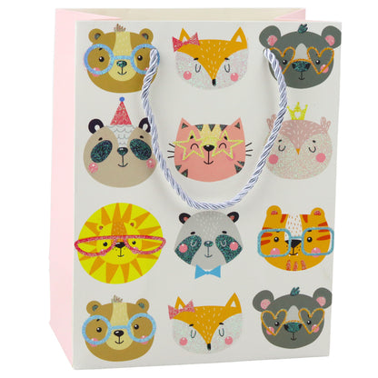Saco de Presente Gatos com Glitter 23x18x10,5cm  (1 unidade, sortido)