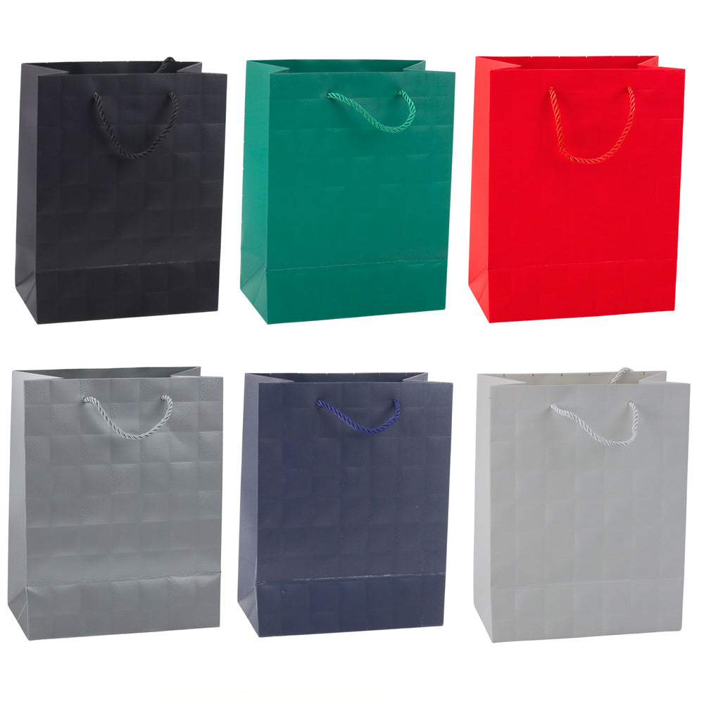 Saco de Presente Quadrados Elegantes em Relevo 23x18x10,5cm (1 unidade, sortido)