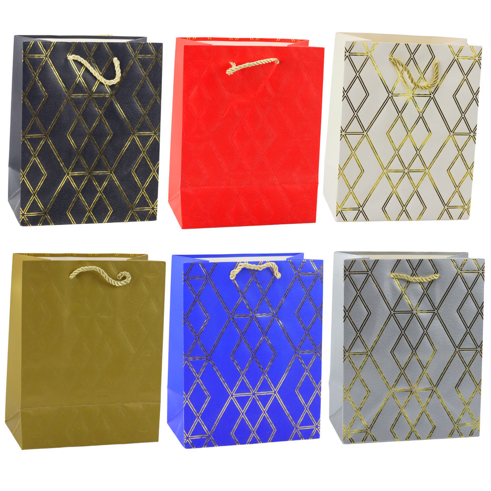 Saco de Presente Padrão Dourado Elegante 23x18x10,5cm (1 unidade, sortido)