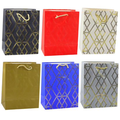 Saco de Presente Padrão Dourado Elegante 23x18x10,5cm (1 unidade, sortido)