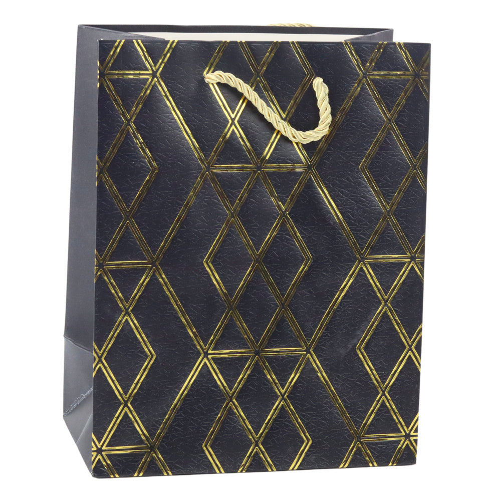 Saco de Presente Padrão Dourado Elegante 23x18x10,5cm (1 unidade, sortido)