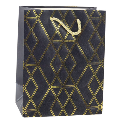 Saco de Presente Padrão Dourado Elegante 23x18x10,5cm (1 unidade, sortido)