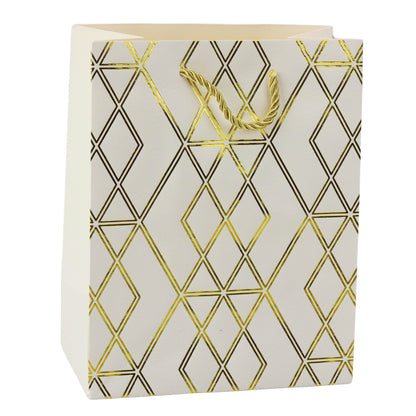 Saco de Presente Padrão Dourado Elegante 23x18x10,5cm (1 unidade, sortido)