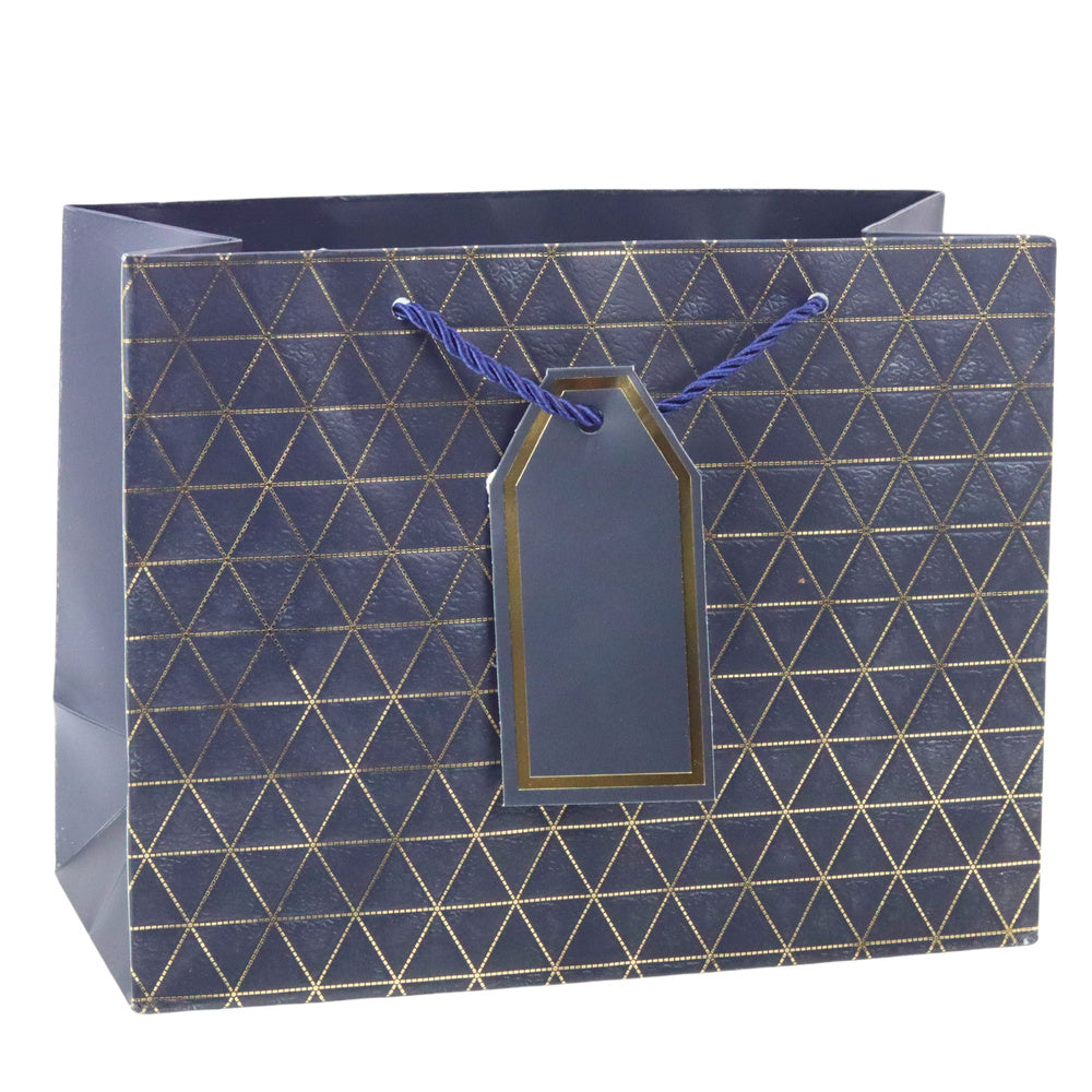 Saco de Presente Linhas Douradas Geométricas 23x18x10cm  (1 unidade, sortido)