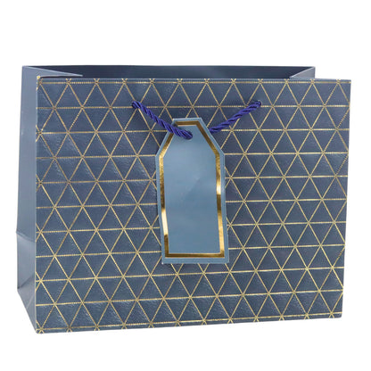 Saco de Presente Linhas Douradas Geométricas 23x18x10cm  (1 unidade, sortido)