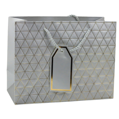 Saco de Presente Linhas Douradas Geométricas 23x18x10cm  (1 unidade, sortido)