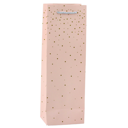 Saco de Presente para Garrafa Bolinhas Douradas 35x12x9cm (1 unidade, sortido)