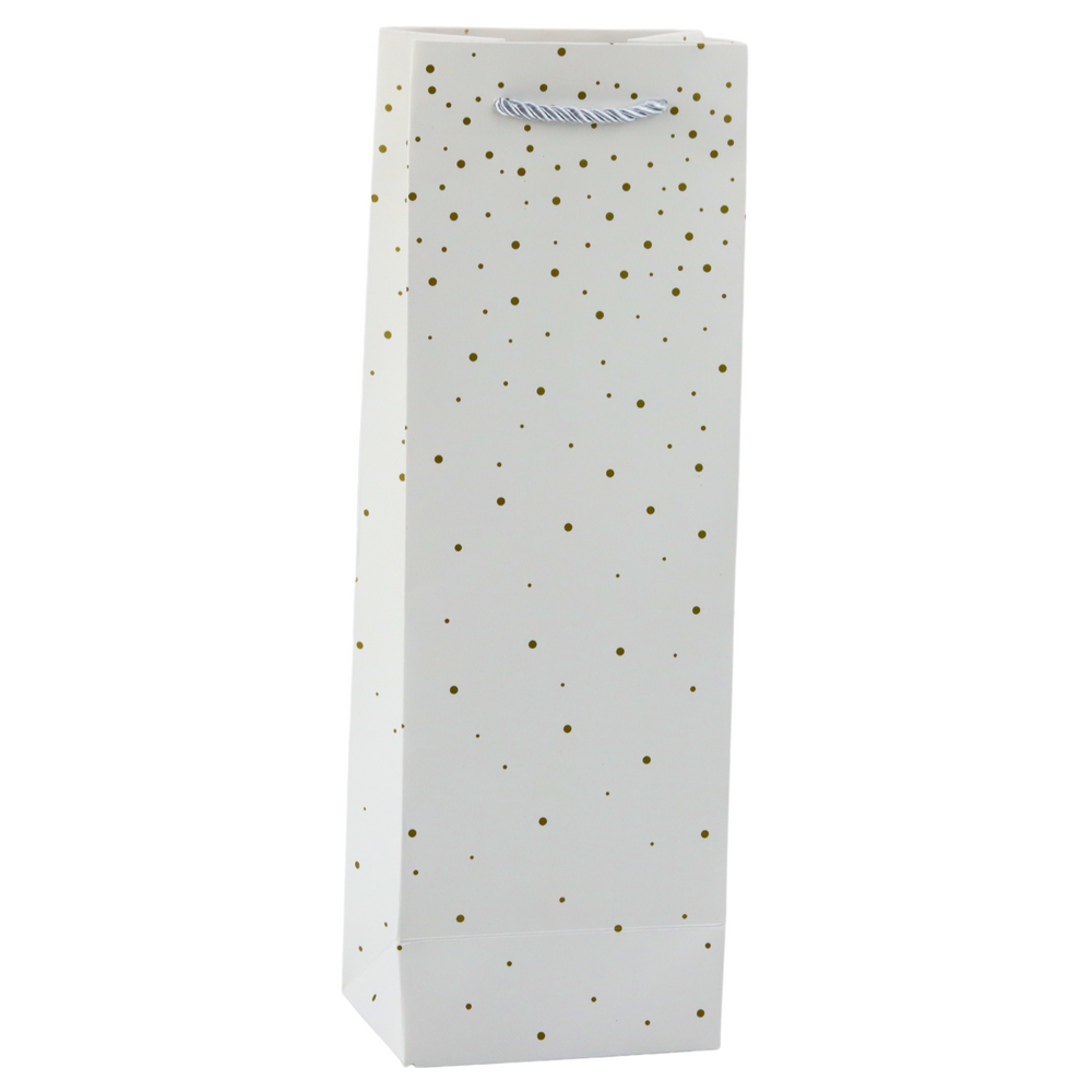 Saco de Presente para Garrafa Bolinhas Douradas 35x12x9cm (1 unidade, sortido)
