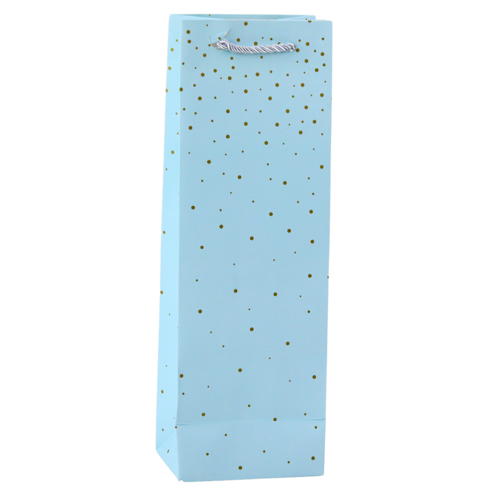 Saco de Presente para Garrafa Bolinhas Douradas 35x12x9cm (1 unidade, sortido)
