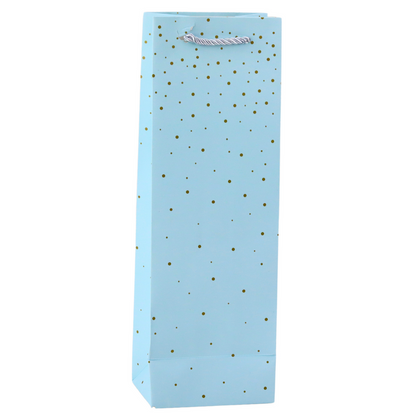 Saco de Presente para Garrafa Bolinhas Douradas 35x12x9cm (1 unidade, sortido)