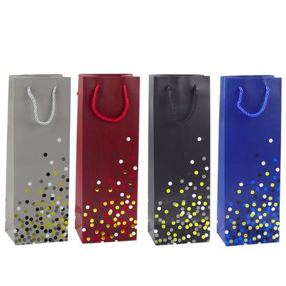 Saco de Presente para Garrafa Bolinhas 36x12x9cm (1 unidade, sortido)