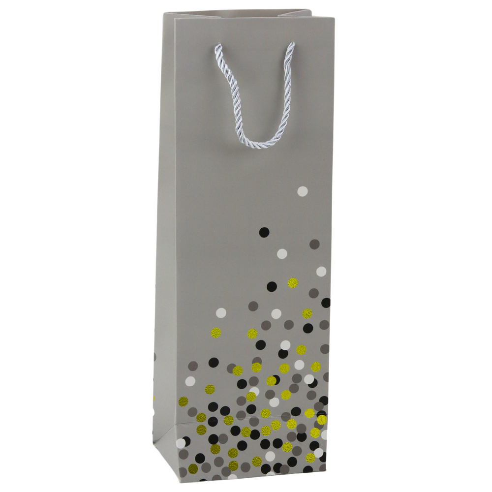 Saco de Presente para Garrafa Bolinhas 36x12x9cm (1 unidade, sortido)