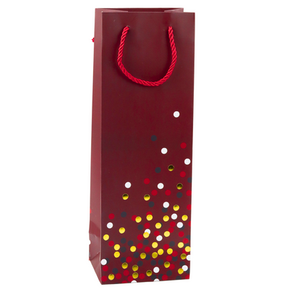 Saco de Presente para Garrafa Bolinhas 36x12x9cm (1 unidade, sortido)