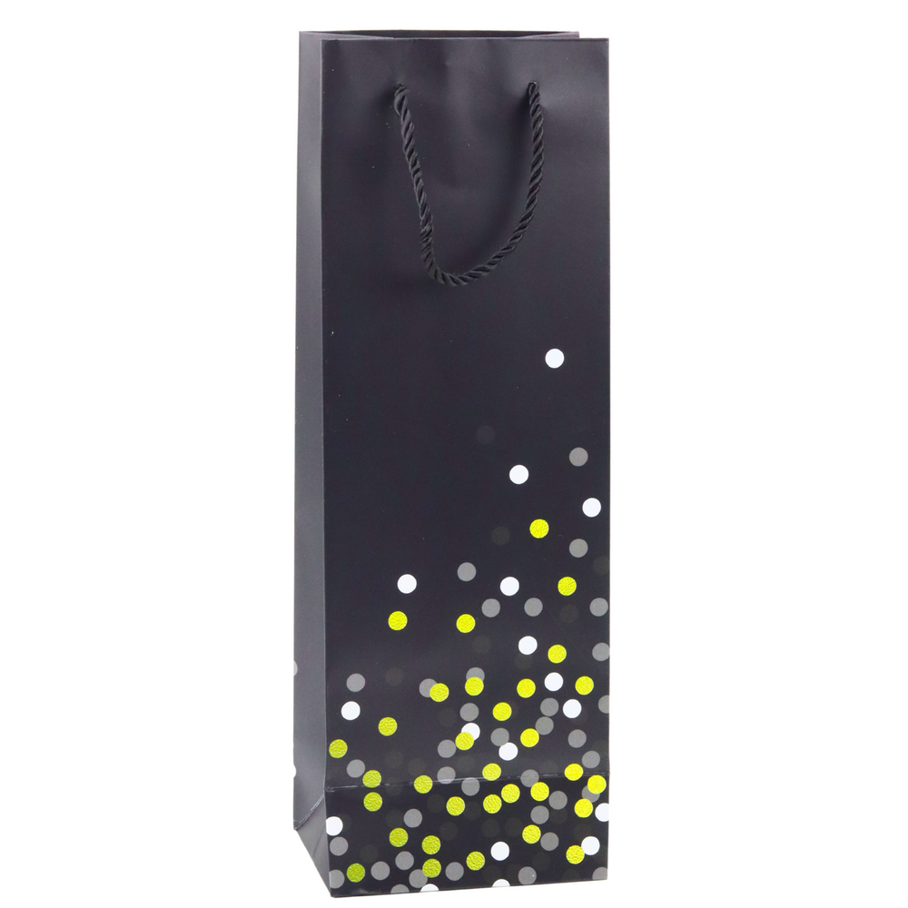Saco de Presente para Garrafa Bolinhas 36x12x9cm (1 unidade, sortido)