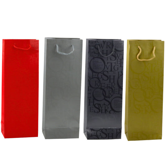 Saco de Presente para Garrafa com Inscrições 35x12x9cm (1 unidade, sortido)