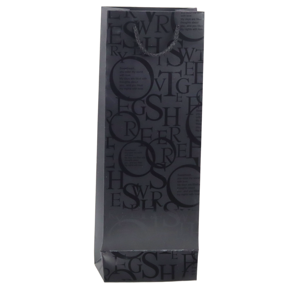 Saco de Presente para Garrafa com Inscrições 35x12x9cm (1 unidade, sortido)
