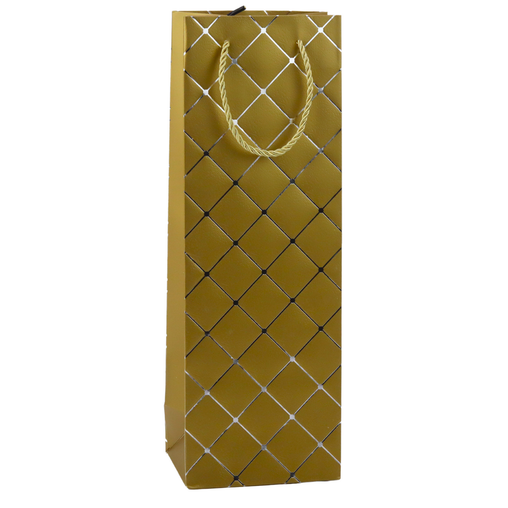 Saco de Presente para Garrafa com Elementos Prateados 35x12x9cm (1 unidade, sortido)