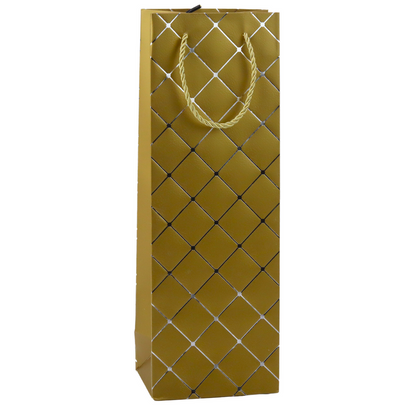 Saco de Presente para Garrafa com Elementos Prateados 35x12x9cm (1 unidade, sortido)