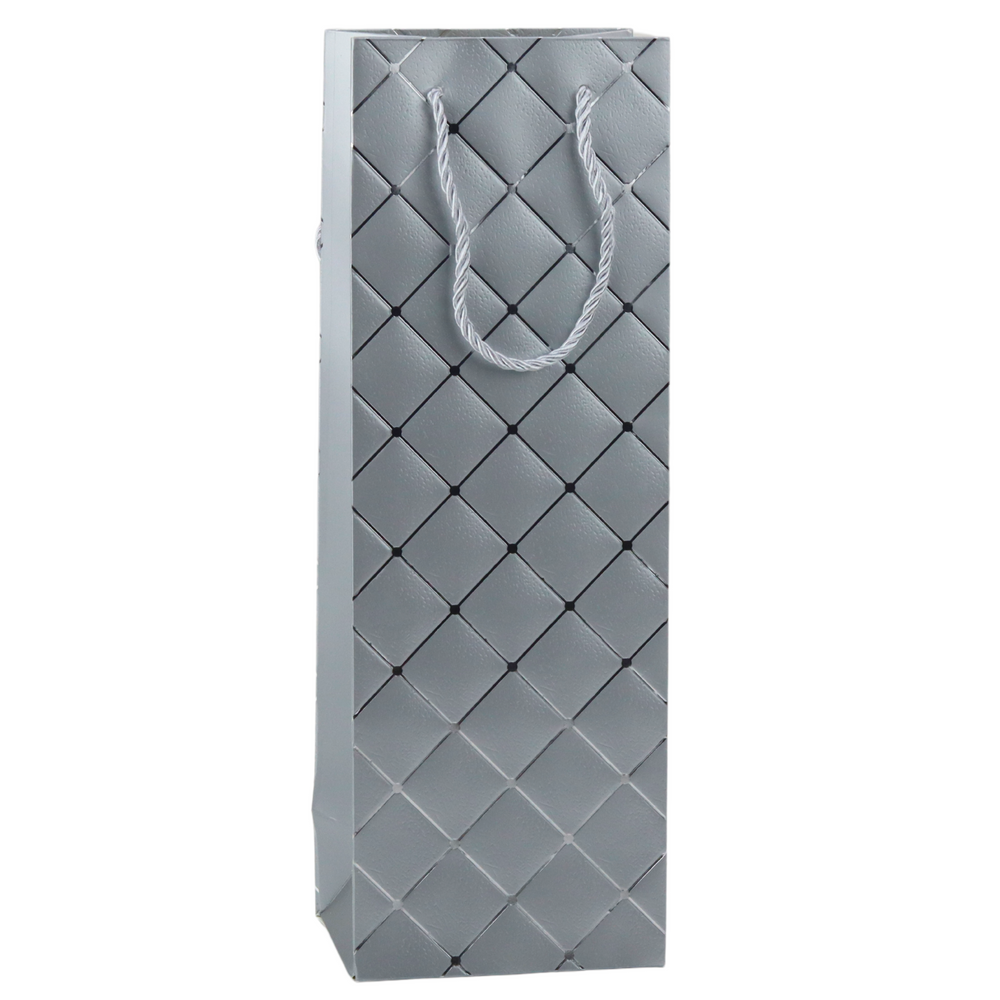 Saco de Presente para Garrafa com Elementos Prateados 35x12x9cm (1 unidade, sortido)