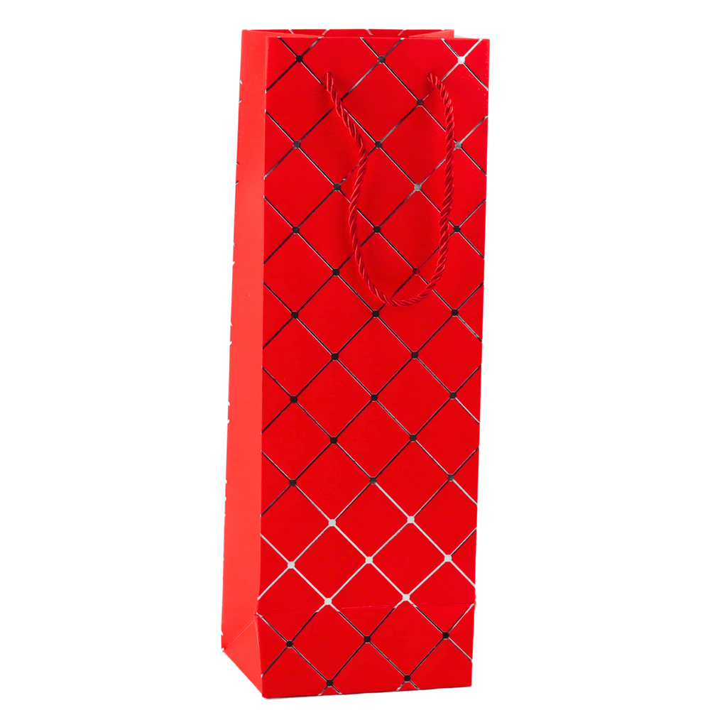 Saco de Presente para Garrafa com Elementos Prateados 35x12x9cm (1 unidade, sortido)
