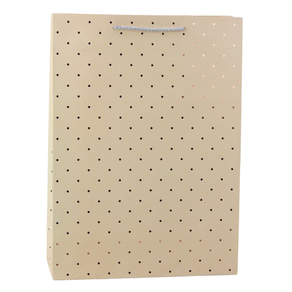 Saco de Presente Clássico com Bolinhas Douradas 41x30x12cm (1 unidade)
