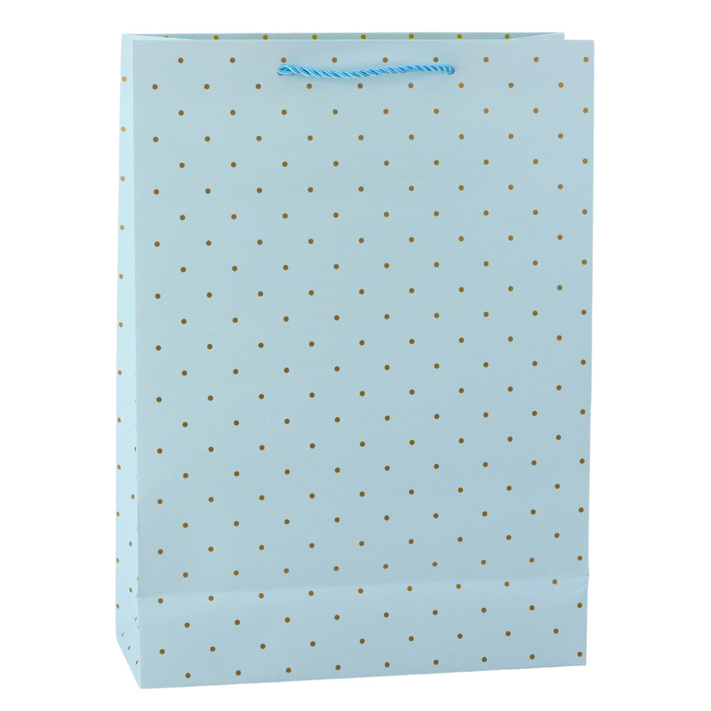 Saco de Presente Clássico com Bolinhas Douradas 41x30x12cm (1 unidade)