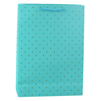 Saco de Presente Clássico com Bolinhas Douradas 41x30x12cm (1 unidade)
