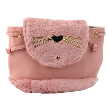 Mochila Infantil de Peluche com Orelhas Rosa