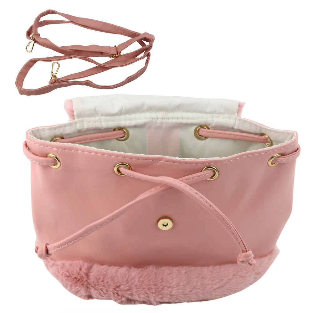 Mochila Infantil de Peluche com Orelhas Rosa