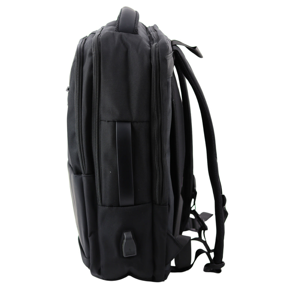 Mochila Business USB com Correia Peitoral Preta 26L 45cm