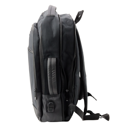 Mochila Business USB para Portátil Expansível Preta 16L 45cm