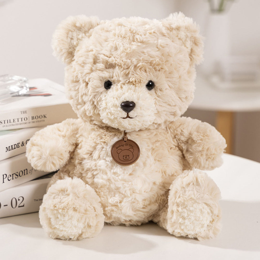 Peluche Urso com Medalhão Bege 25cm