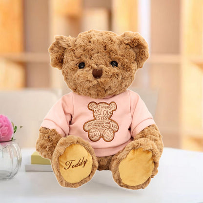 Peluche Urso com T-shirt Rosa Castanho 30cm