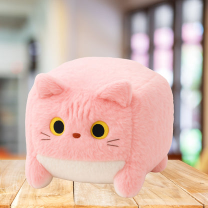 Peluche Gato Cubo Rosa 18cm