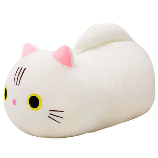 Peluche Gato de Cauda Comprida Branco 40cm