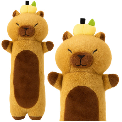 Almofada de Peluche Capivara com Fruta Castanha 65cm